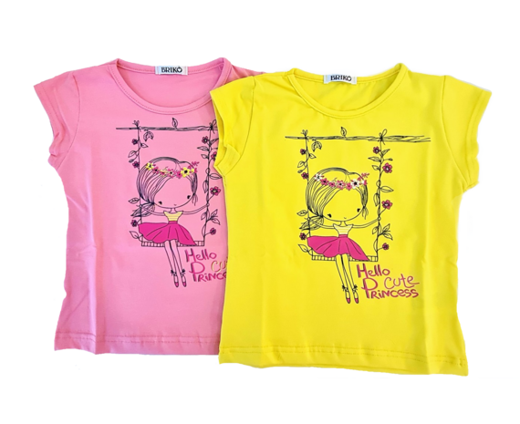 
T-shirt da bambina con stampa 3-7 anni 23W79 Brikò