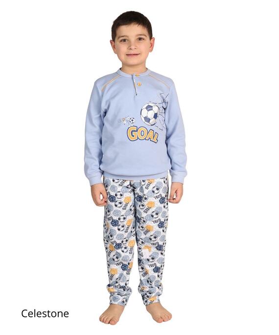 Pigiama da bambino in jersey di cotone caldo Gary 2036