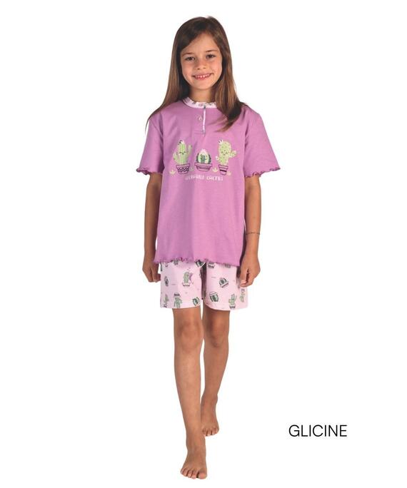 Pigiama corto da bambina in jersey di cotone Gary 2141 Tg.3/7 Anni
