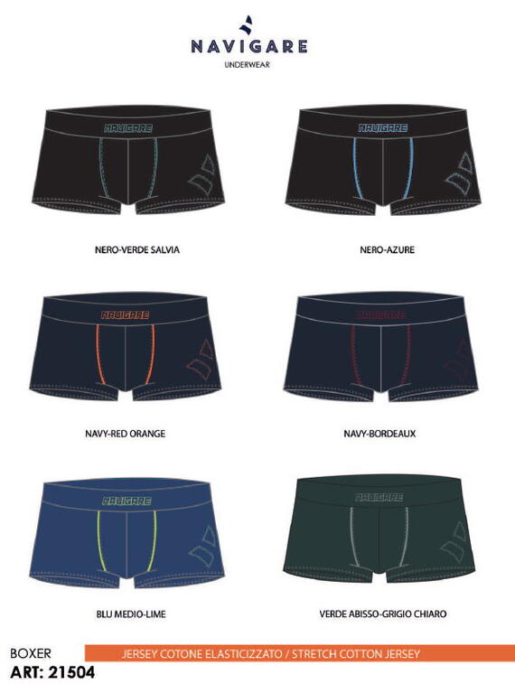Boxer uomo in cotone elasticizzato Navigare 21504
