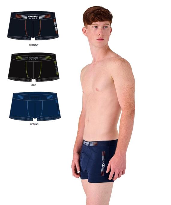 Boxer da ragazzo in cotone elasticizzato Navigare 21588J