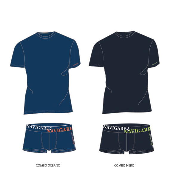 Completo uomo con t-shirt e boxer Navigare 21636