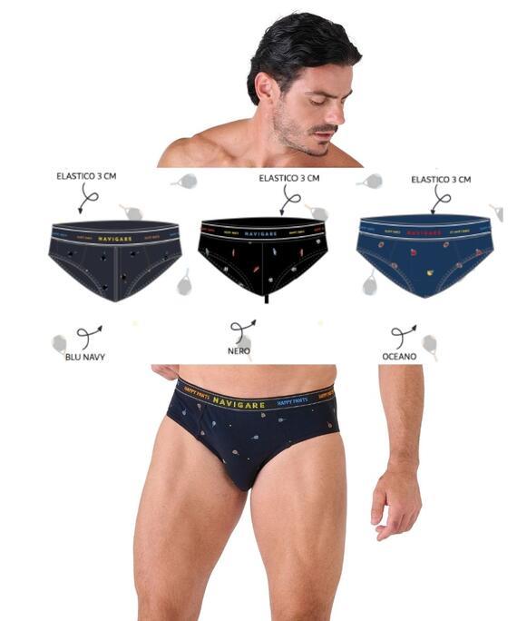 Slip uomo moda in cotone elasticizzato Navigare 21683