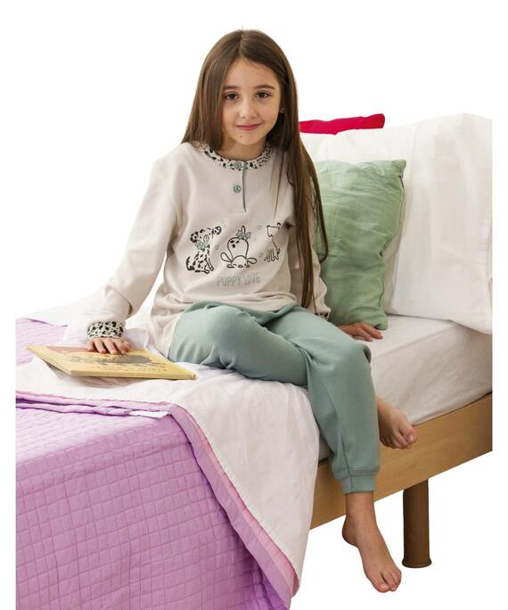 Pigiama da bambina in jersey di caldo cotone Gary 2188