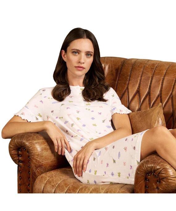 Camicia da notte donna in viscosa leggera a manica corta Linclalor 2238