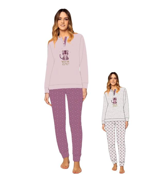 Pigiama donna in jersey di cotone caldo Irge MII2419