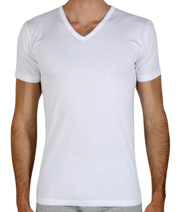 T-shirt uomo a V in cotone filo di Scozia Fragi 2540