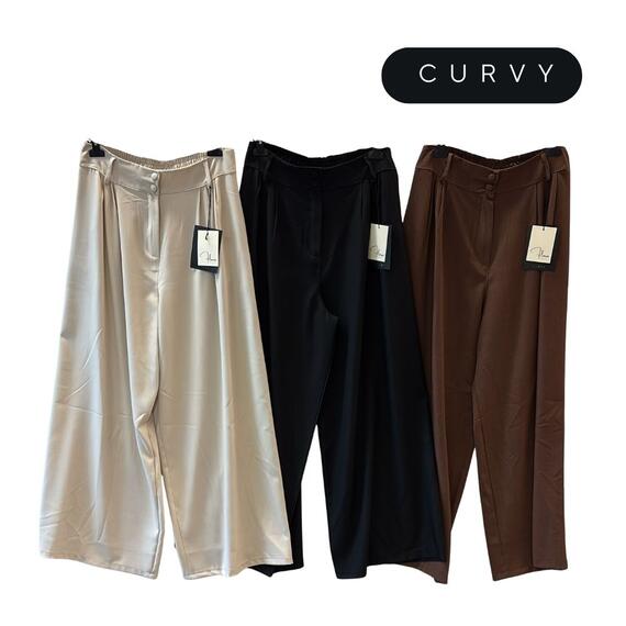 PANTALONE PALAZZO DONNA OVER FLORA CURVY 260157