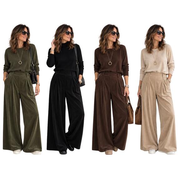 Pantalone a palazzo in velluto Flora 266135