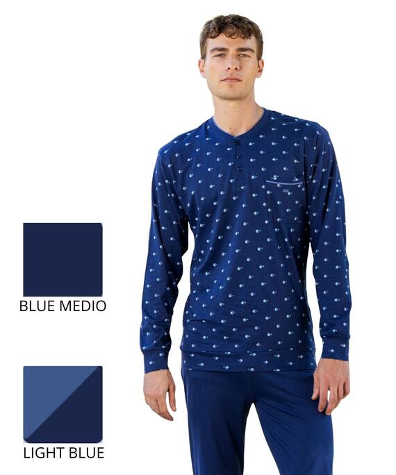 Pigiama uomo a manica lunga in jersey di cotone Irge MIL2694