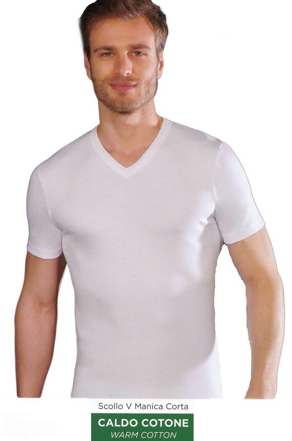 Men's V-shaped t-shirt in warm cotton Liabel 2828-53