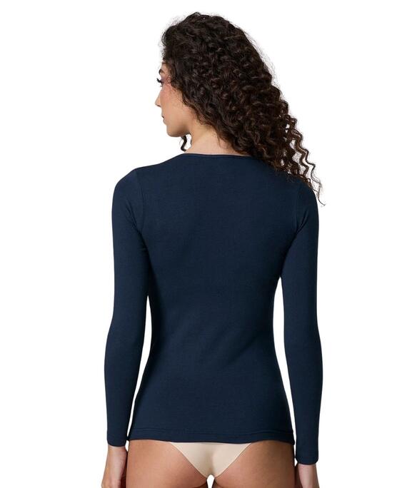 MAGLIA DONNA MANICA LUNGA COTONE ELASTICIZZATO JADEA 4056