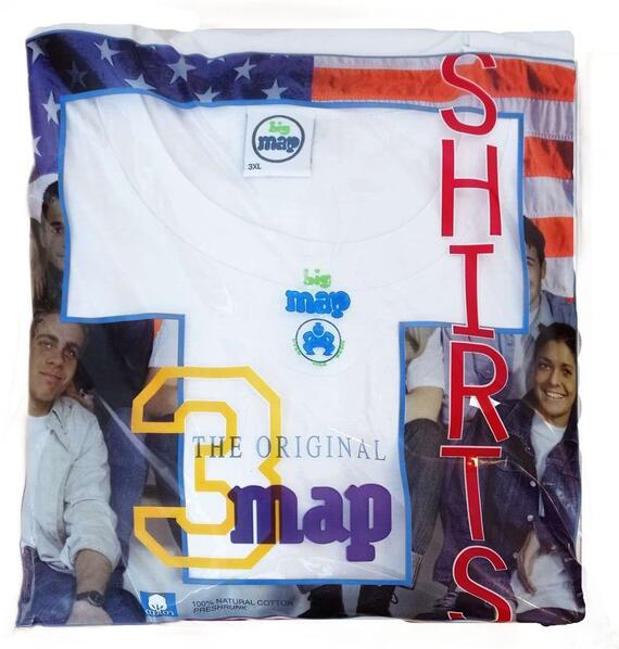 T-shirt TAGLIE FORTI unisex in jersey di cotone Map 3001 Bianco TRI-PACK