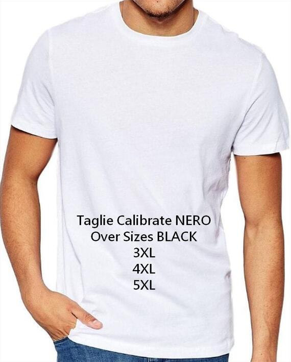 T-shirt TAGLIE FORTI unisex in jersey di cotone Map 3001 Nero TRI-PACK
