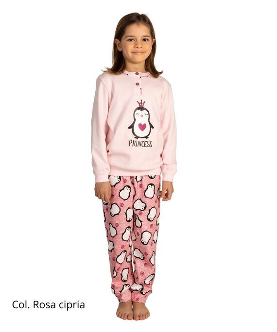 Pigiama da bambina in jersey di caldo cotone Gary 3020 Tg.8/10 anni