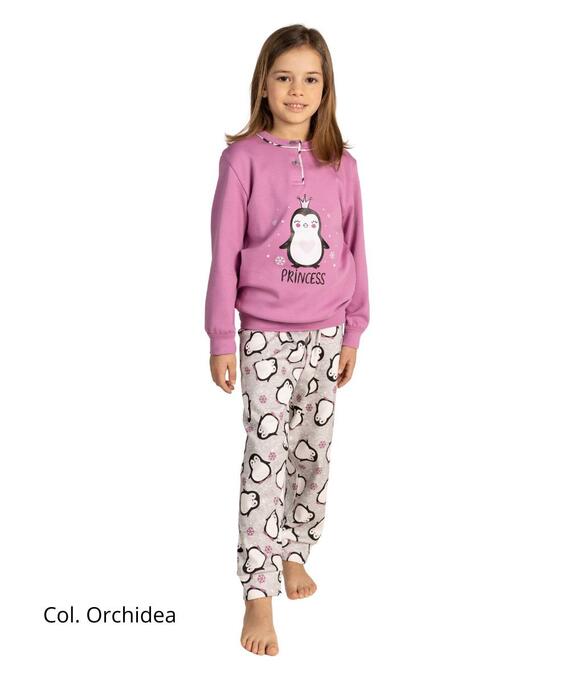 Pigiama da bambina in jersey di caldo cotone Gary 3020 Tg.8/10 anni
