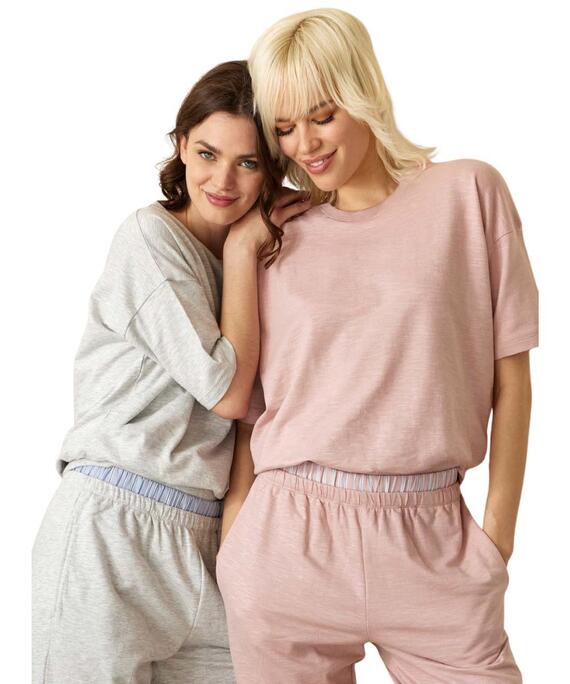 Tuta homewear donna primaverile in cotone garzato Jadea 3252