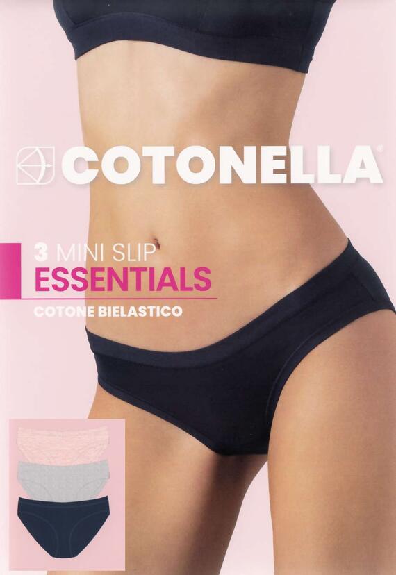 WOMEN'S LOW WAIST BRIEFS COTTONELLA 3362 MODA x3 PAIRS