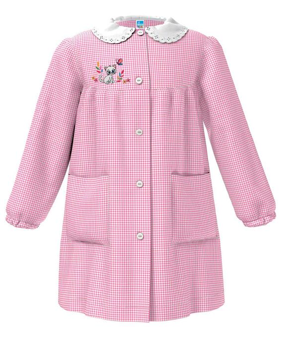 Grembiule asilo bambina Siggi Happy School 33GR4025 Ricamo Gattino