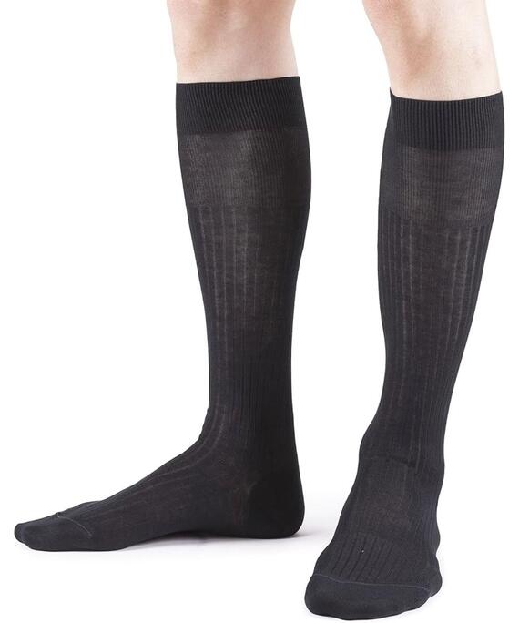 Calcetines largos de canalé para hombre, confeccionados con hilo escocés, Ciocca art. 350