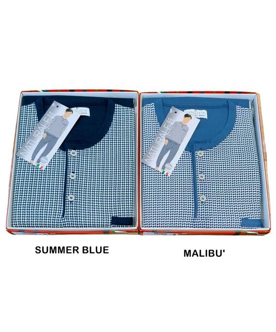 Pigiama uomo taglie forti in jersey di cotone con polsini Bip Bip 3784 Tg.58 - 60