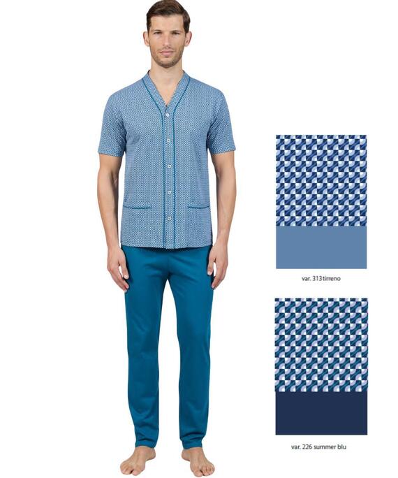 Pigiama uomo CALIBRATO aperto a manica corta in jersey di cotone Bip Bip 3798 Tg.58 - 60