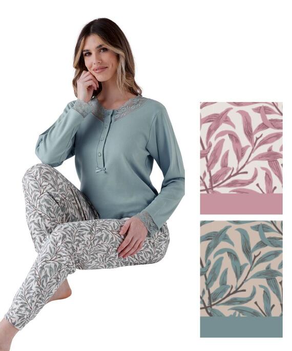 Pigiama donna in jersey di cotone caldo Pigiamiamoci 4126