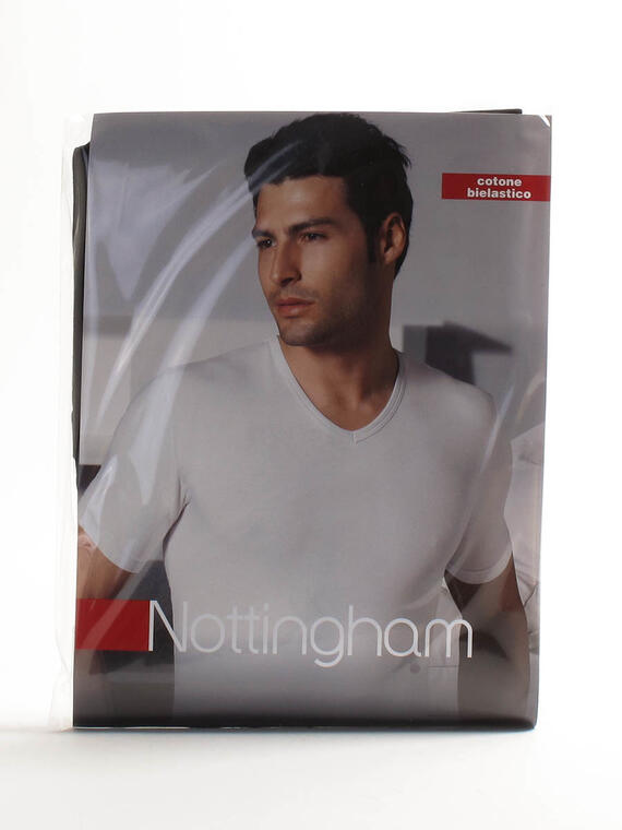 T-shirt uomo a V in cotone elasticizzato Nottingham Fox