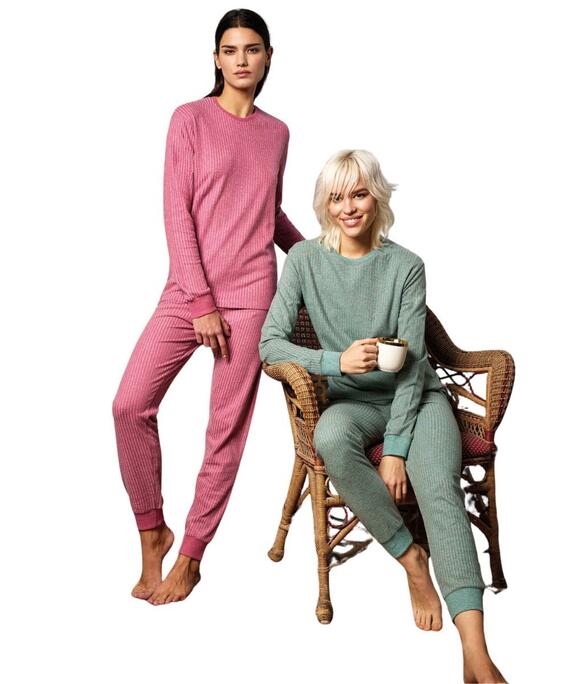 Женская теплая пижама из хлопкового джерси Jadea Home 5248