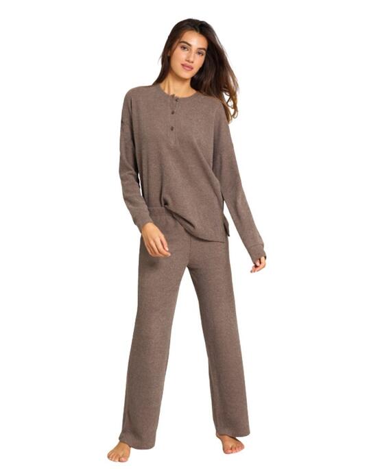 Pigiama donna in jersey di viscosa a coste Jadea Home 5277