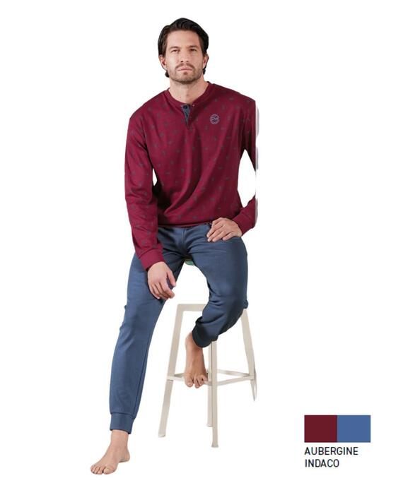 Pigiama uomo in jersey di cotone caldo Paul Martin 54430