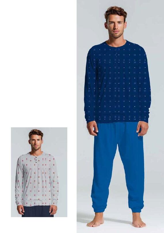 Pigiama uomo a manica lunga in jersey di cotone Smarty by Cippi 558