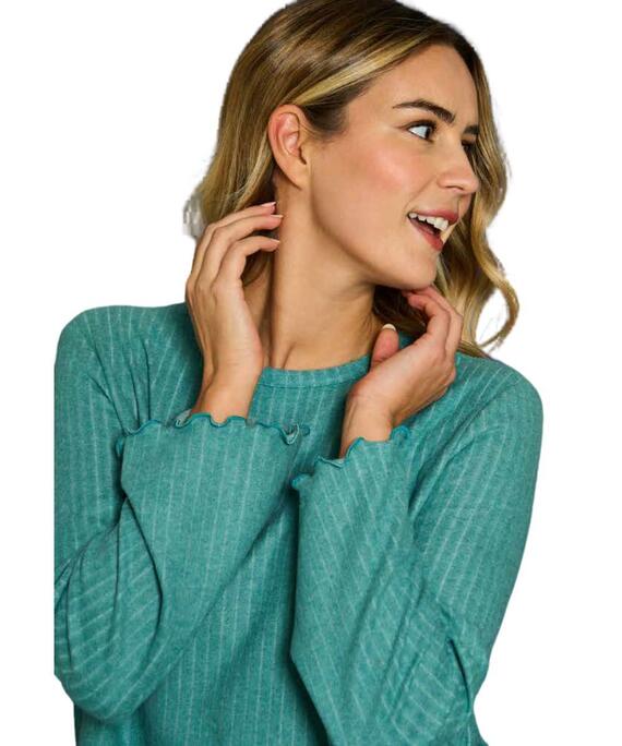 Pigiama donna in caldo jersey di cotone lanato Linclalor 59076
