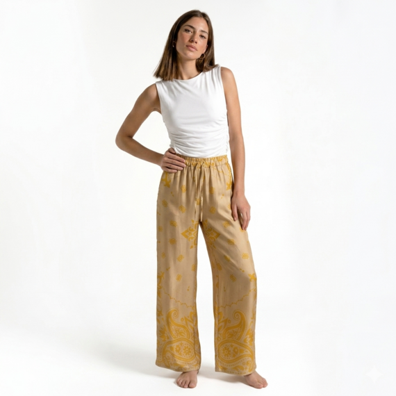 PANTALONE PALAZZO SATINATO FIORENZA AMADORI 9005
&nbsp;