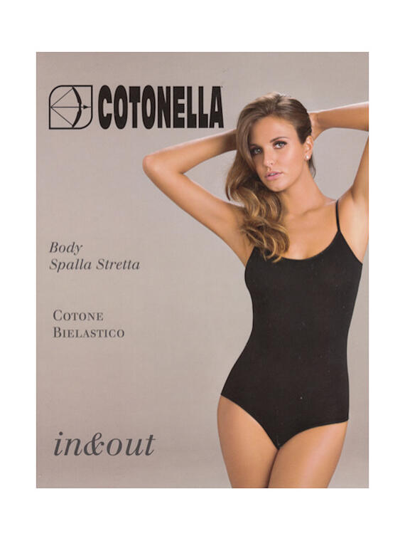 Body donna spalla stretta in cotone bielastico Cotonella GD008