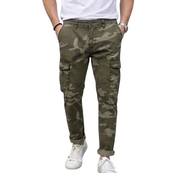 PANTALONE CARGO CON TASCONI MILITARE BE MISTIC 34664