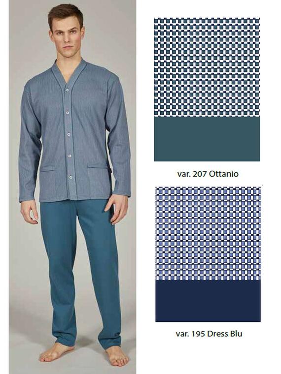 Men's open pajamas in warm cotton jersey Bip Bip 7075