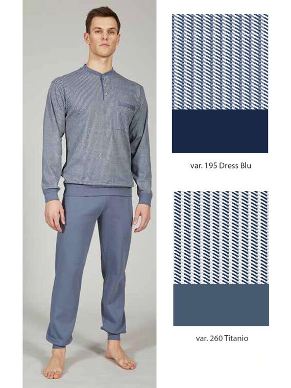 Men's calibrated pajamas in warm cotton jersey Bip Bip 7079 Size 58 - 60