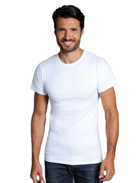 T-shirt uomo in cotone felpato Giovanni Rosanna 70 BIANCO