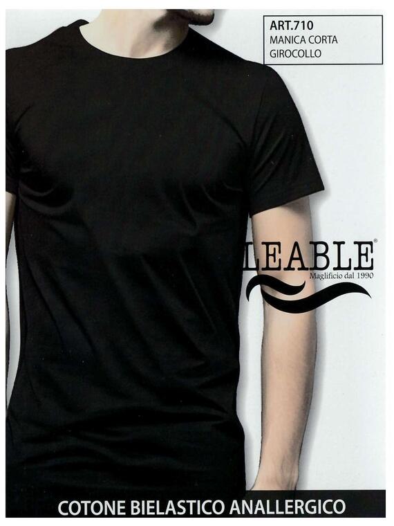 Leable 710 men's crew-neck T-shirt in bi-elastic cotton