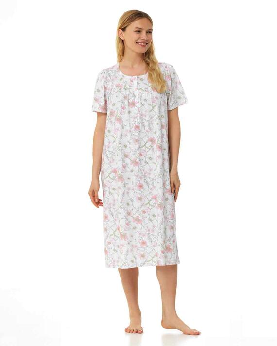 Linclalor 74976 women's short-sleeved cotton jersey nightdress
