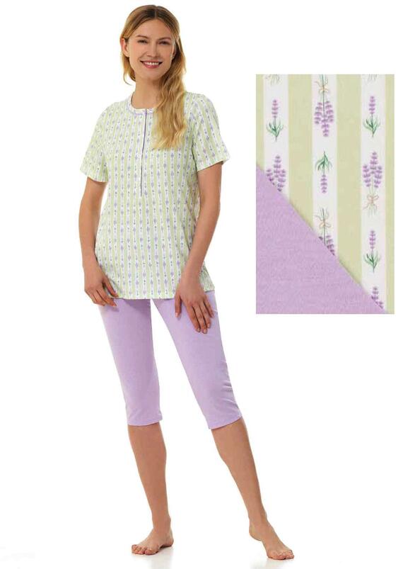 Linclalor 75040 women's short-sleeved cotton jersey pajamas