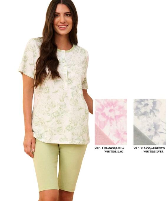 Pigiama donna a manica corta in jersey di cotone Linclalor 75401