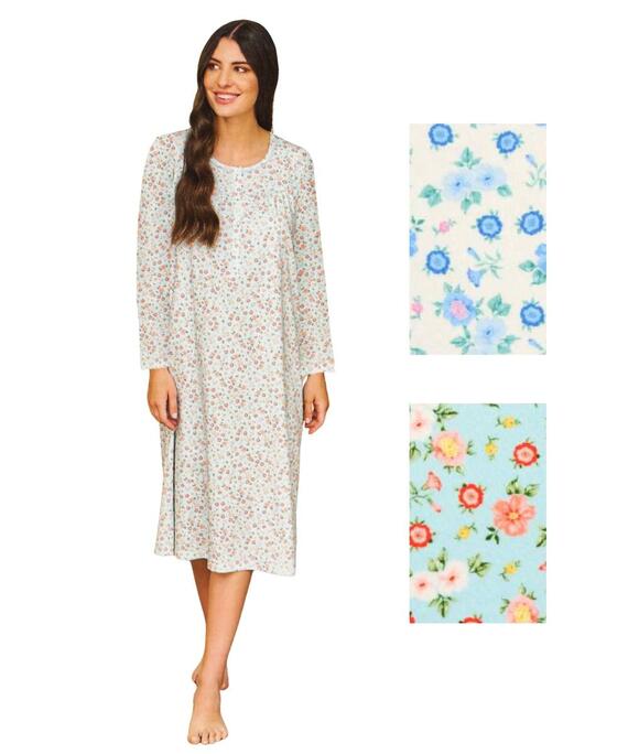 Camicia da notte a manica lunga in jersey di cotone Linclalor 75404
