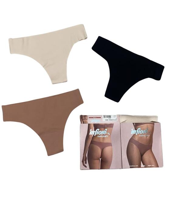 Brasiliana donna taglio vivo in cotone elasticizzato Naturalfit Infiore 776