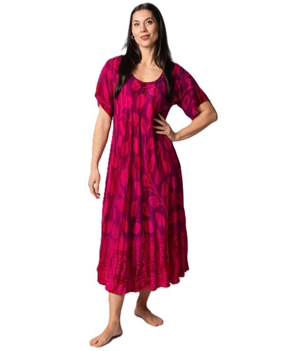 Abito donna long mezza manica in viscosa fantasia Marila 81063