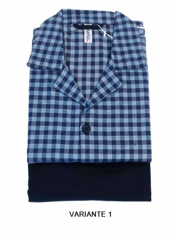 Men's opened light flannel pajamas Olimpia 813