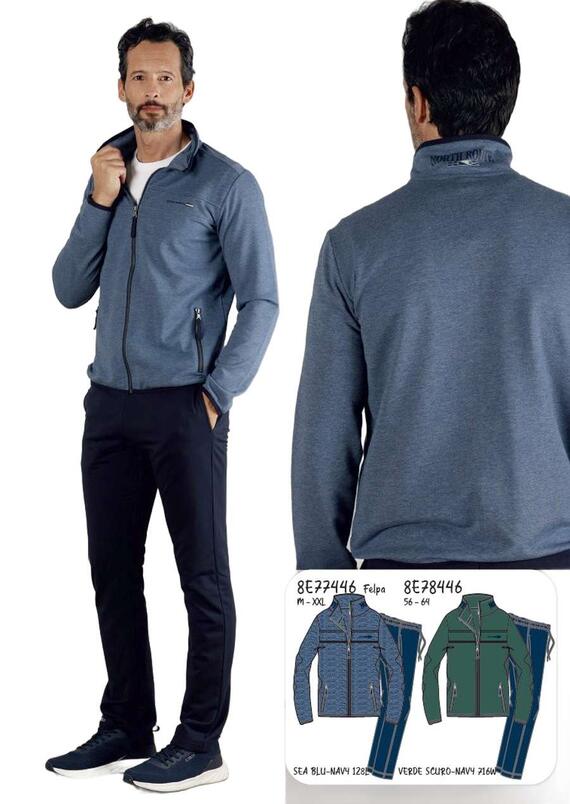 Fratelli Campagnolo men's brushed cotton tracksuit with zip 8E77446