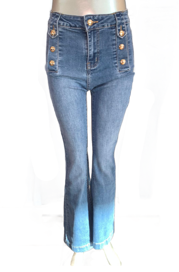 Women's flared jeans with buttons 9001 Fiorenza Amadori