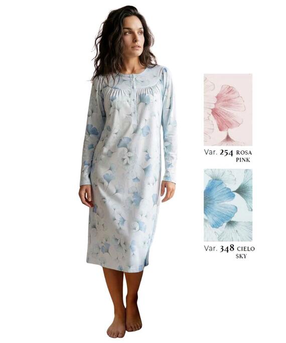 Camicia da notte donna in jersey di caldo cotone Linclalor 92385